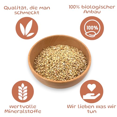 Bio Buchweizen gekeimt 1kg – nährstoffreich – reich an Ballaststoffen, Eiweiß & Mineralstoffen - Bauernladenhelene