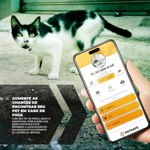 Gshield Pingente Tag de Identificação para Coleira de Cães e Gatos com QRCode, Grave Informações de