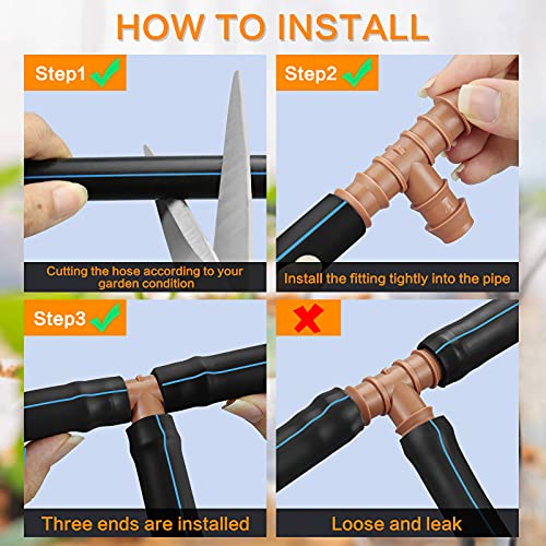 Imopo 21-Pack Drip Irrigation Universal Barbed Tee Fitting thumb #4