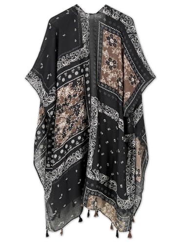 Image of Spicy Sandia Kimonos for Women Floral Beach Cover Up Loose Swimsuit Bathing Suit Coverup Cardigan for Summer Swimwear
