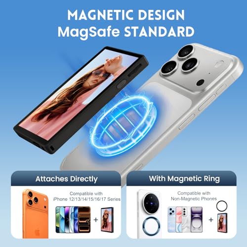 Monitor selfie compatible con iPhone 12-17 y Android con pantalla táctil 5
