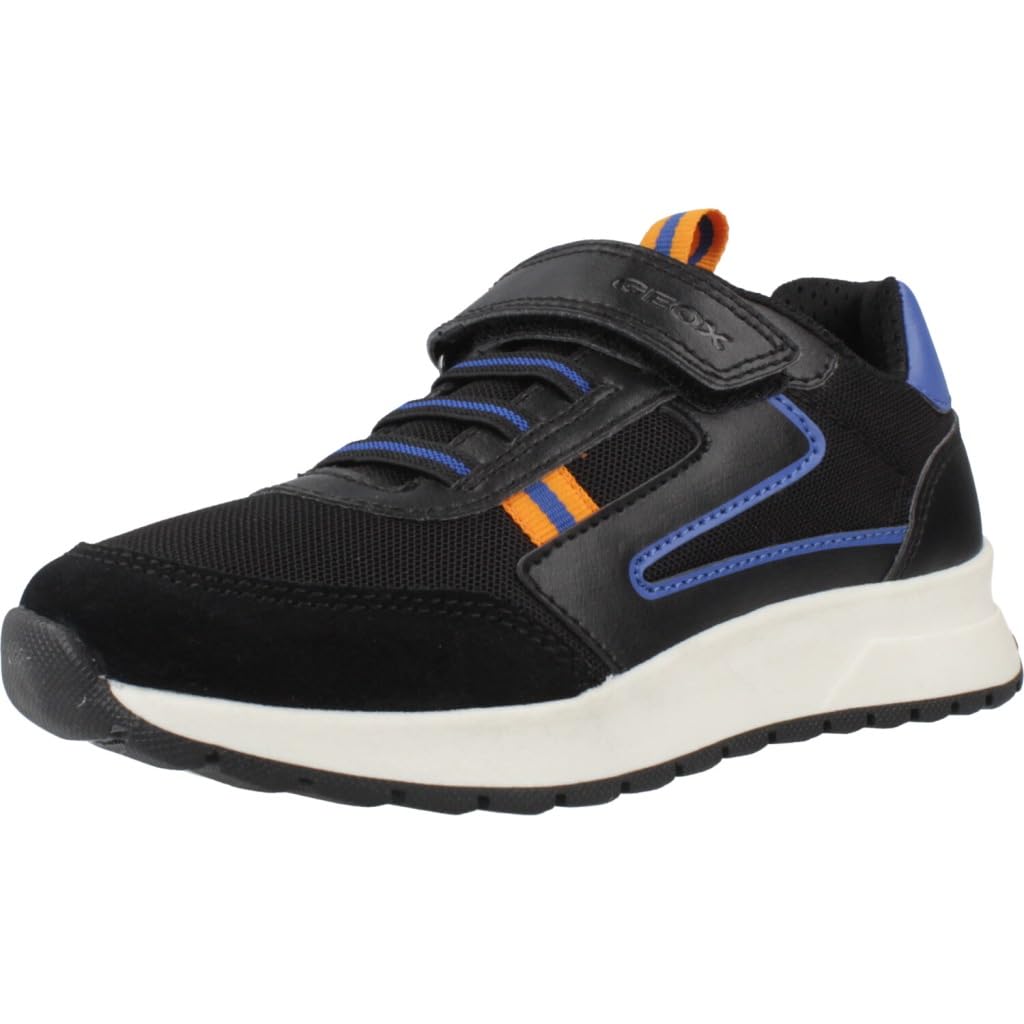 Geox J BRIEZEE BOY A, Boys’ Sneaker, Black/Royal,