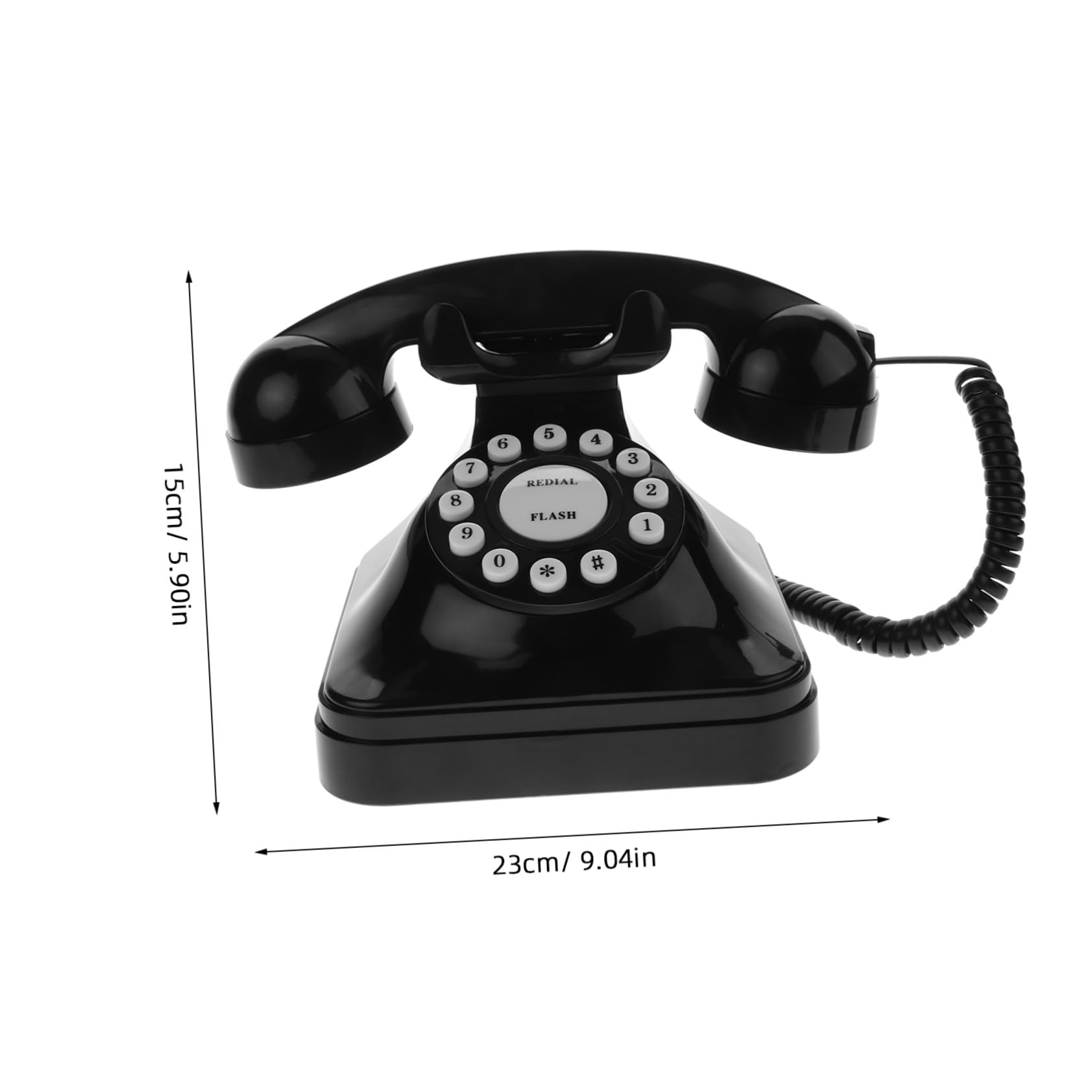 Teléfono Antiguo Retro Vintage Cable Negro Abs para Oficina | Modelo Fijo de Escritorio, Estilo Clásico Elegante, Uso en Hogar y Despacho