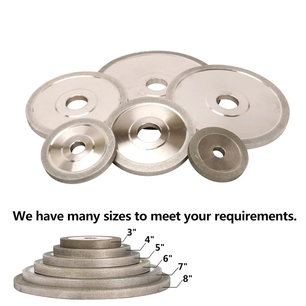 1pc 78-180mm Diamond Grinding Wheel Electroplated Flat for Metal Milling Sharpening Accessories 10mm Thickness 150#,125x32x10x10mm