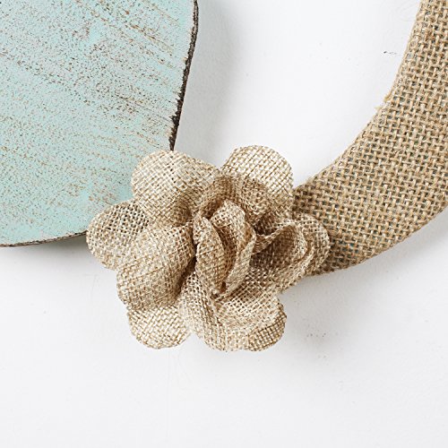Adeco Dn0006 Decorative Distressed Blue Iron & Linen Burlap Wall Hanging Accents Decor Widget, Mermaid, Blue & Burlap #TOP3