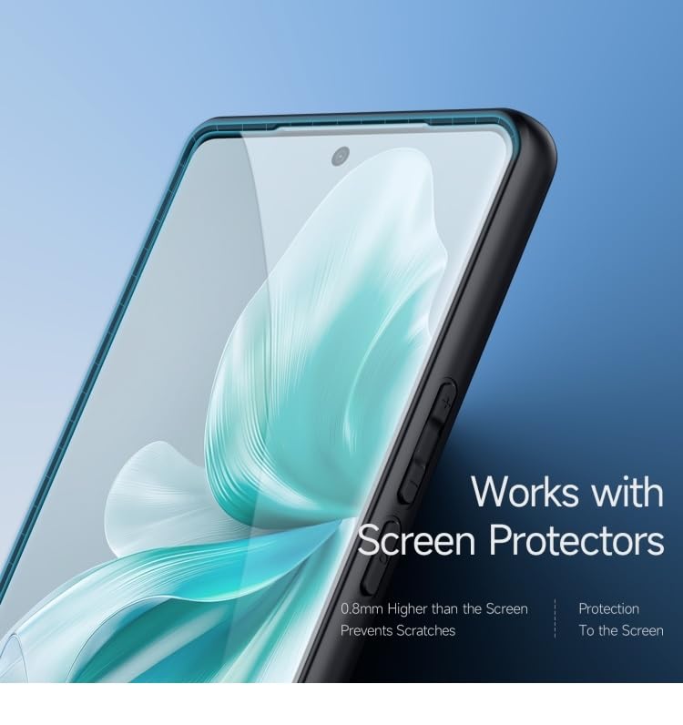 Image of REALCASE Back Cover Case for Vivo V30e 5G | Slim Fit Hard PC Back & Soft TPU Bumper | Protective Shockproof Scratch Resistant Case for VIvo V30e 5G (Black+Clear)