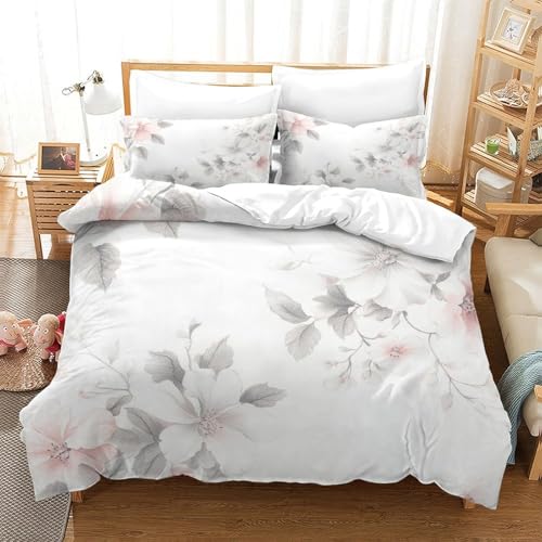 Housses de couette fleurs pastel 3d 200x200 microfibre