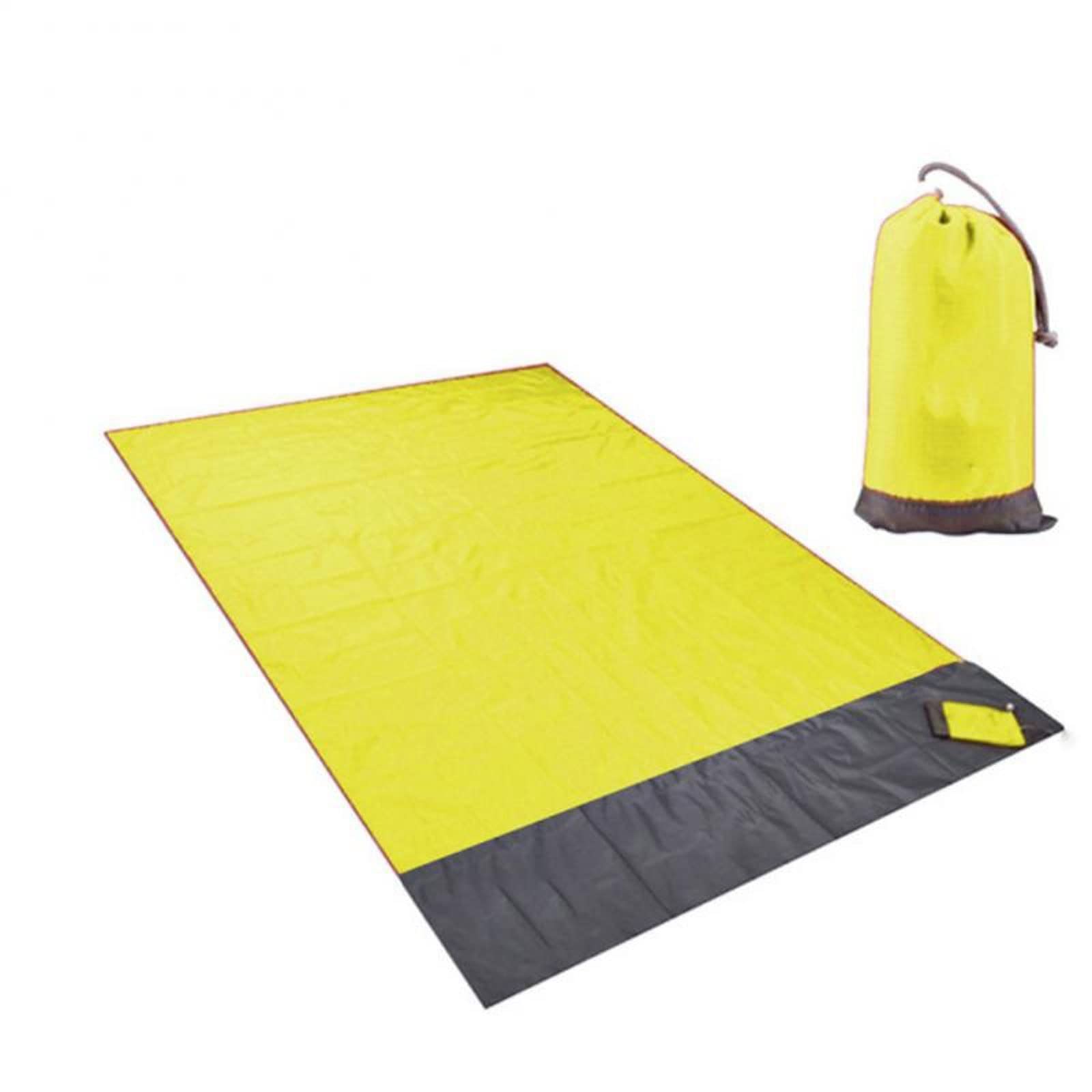 ChenYuNiu NIC Waterproof Beach Mat - Sand-Free Camping Blanket Foldable Outdoor Blanket for Tent Perfect for Picnics & Travel Yellow 200x140cm