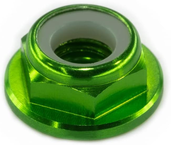 30pcs FPV M5 Nuts CW Self-Locking Lock Nuts Flanged Nylon Insert Aluminum Alloy for FPV Parts Quadcopter Motor Prop Adapter RC Racing Drone, Green