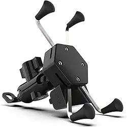 Suporte de Celular com Carregador 2.4a USB Garra para Moto Fixação no Retrovisor ou Parafuso do Guidão