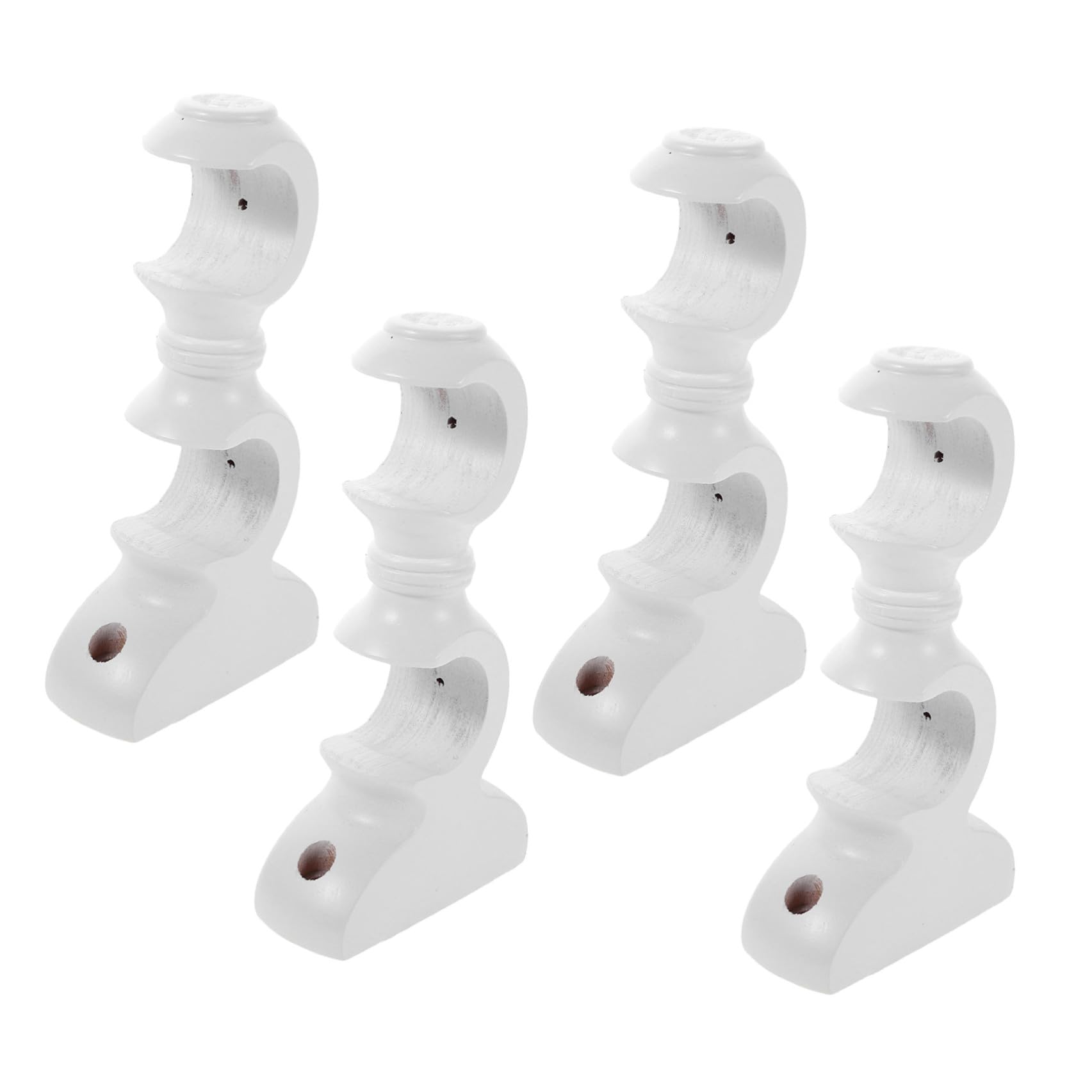 Toyvian 4 Pezzi Supporto in Legno per Bastone Base Doppia con Staffa di Fissaggio Resistente per Tende Romane Accessorio per Arredamento Casa