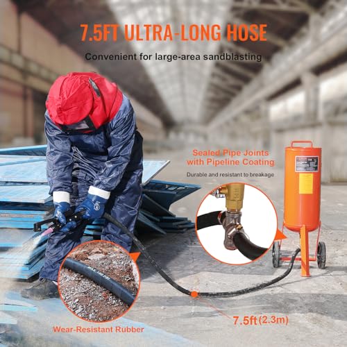 VEVOR 10 Gallon Heavy-Duty Sandblaster Tank