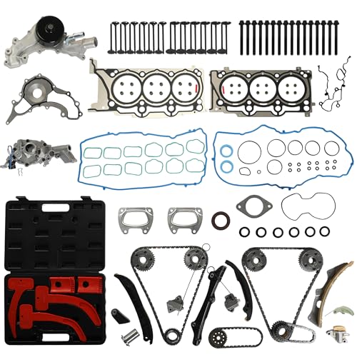 3.6 Overhaul Rebuild Kit w/Head Gasket Set Timing Chain Tool Kit Water & Oil Pump Fit For Chrysler 200 300 Dodge Jeep Grand Cherokee Ram 1500 Pentastar 3.6L V6 DOHC 2011-2016 HS26541PT 90511SX