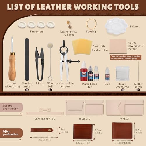 CBHGFEA 51Pcs Leather Craft Kit
