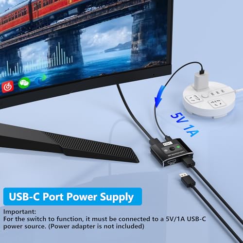 Conmutador DisplayPort de 2 interruptores para portátiles y computadoras 4