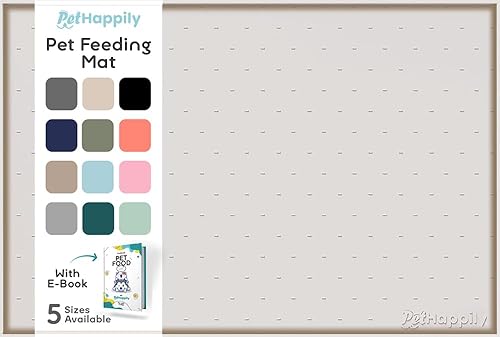 Miniatura 23 de Tapete grande de silicona para cuencos de comida y agua, 24 x 15 pulgadas, bordes elevados para evitar derrames, impermeable, protege el suelo