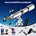 ESSLNB Telescope for Adults Astronomy, 80mm Aperture 700mm Refractor Telescopes for Beginners, Professional High Transmission Travel Telescope with Stargazing APP Phone Adapter
