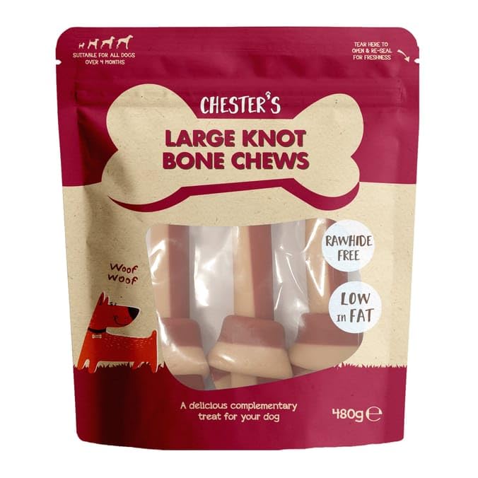 Ark future Chester's Large Knot Bone Chews for Dogs 480g, 480 g (Pack of 1)