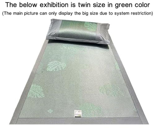 Tapis en soie glacée jacquard vert pour des siestes fraîches en été