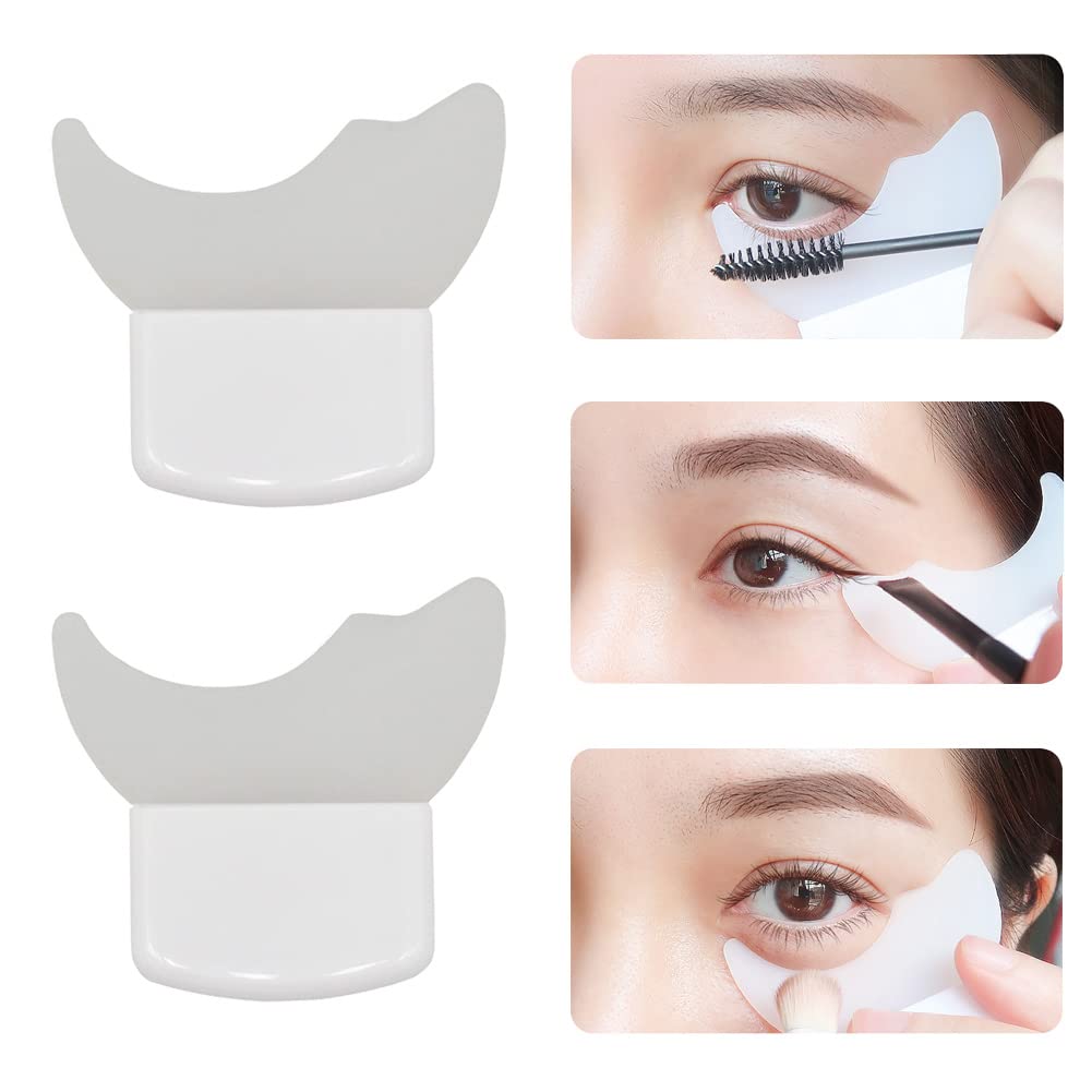 LORMAY 2 Pcs Mascara and Eyeshadow Guard Shield, Auxiliary Tool for Eyelash and Aegyo Sal Makeup (White)