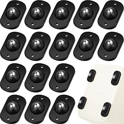 Honoson Self Adhesive Caster Wheels,Black,1 Steel,16 Pcs