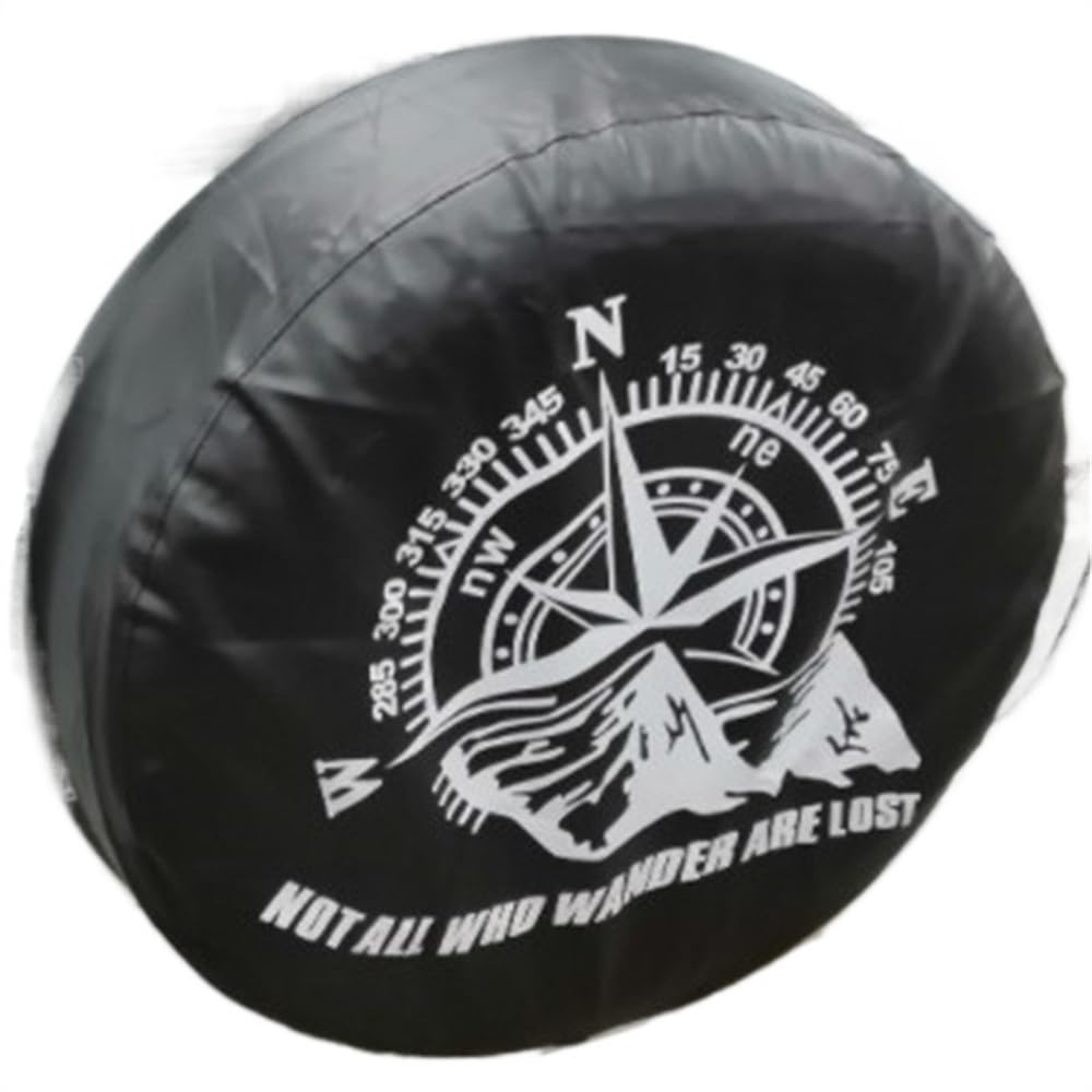 Reserveradabdeckung 1Pcs Auto Reserverad Abdeckung PVC PU Reifen Rad Ventil Abdeckungen Reifentasche(16 inch)