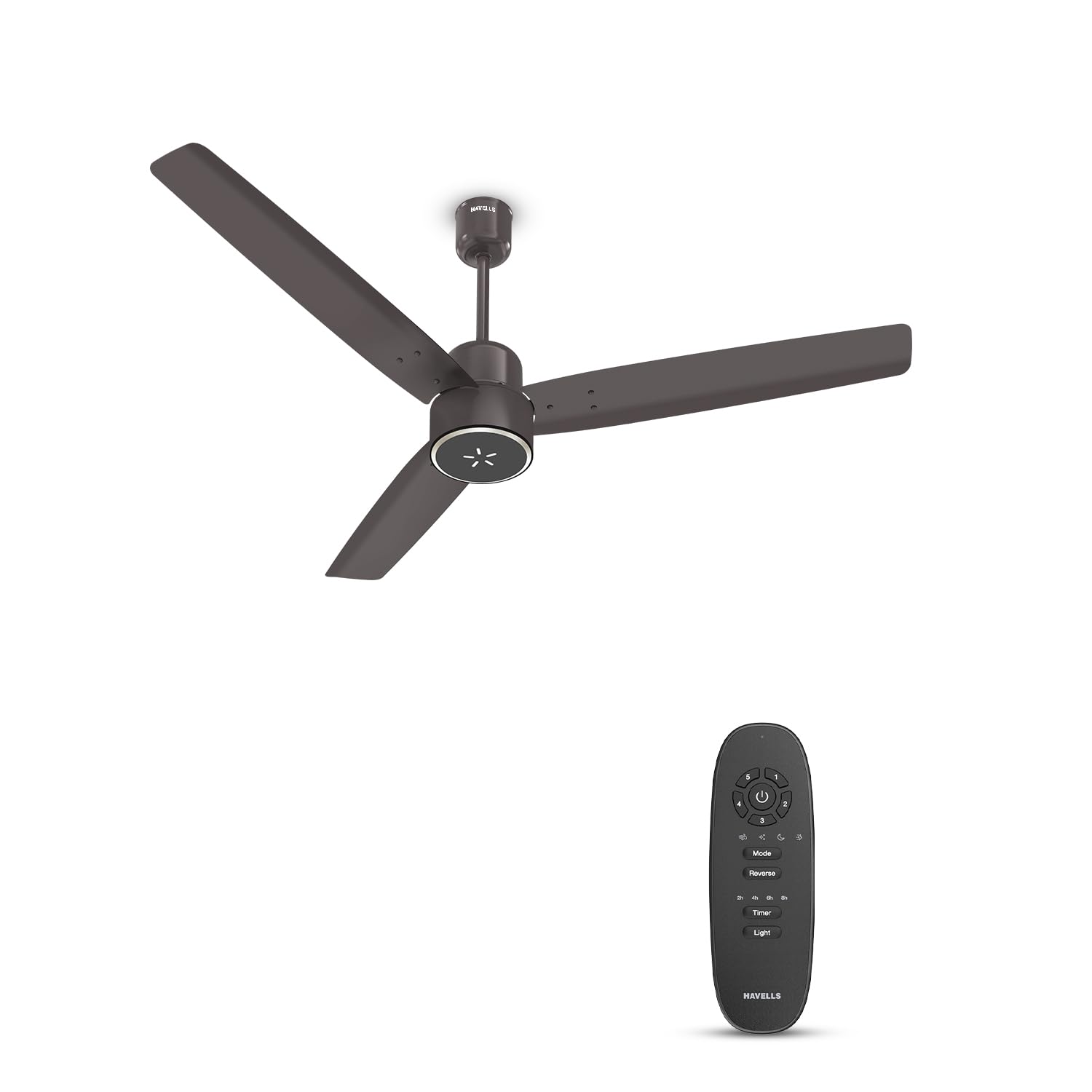 Havells FAB BLDC ULED Ceiling Fan 1200mm, 350 RPM, Savings upto 65%, Reverse Rotation,4 Modes (Boost, Sleep, Breeze, Mop), Low Wattage 30W, Low Noise, Air Flow:225 CMM, 3 Year Warranty, Cocoa Brown