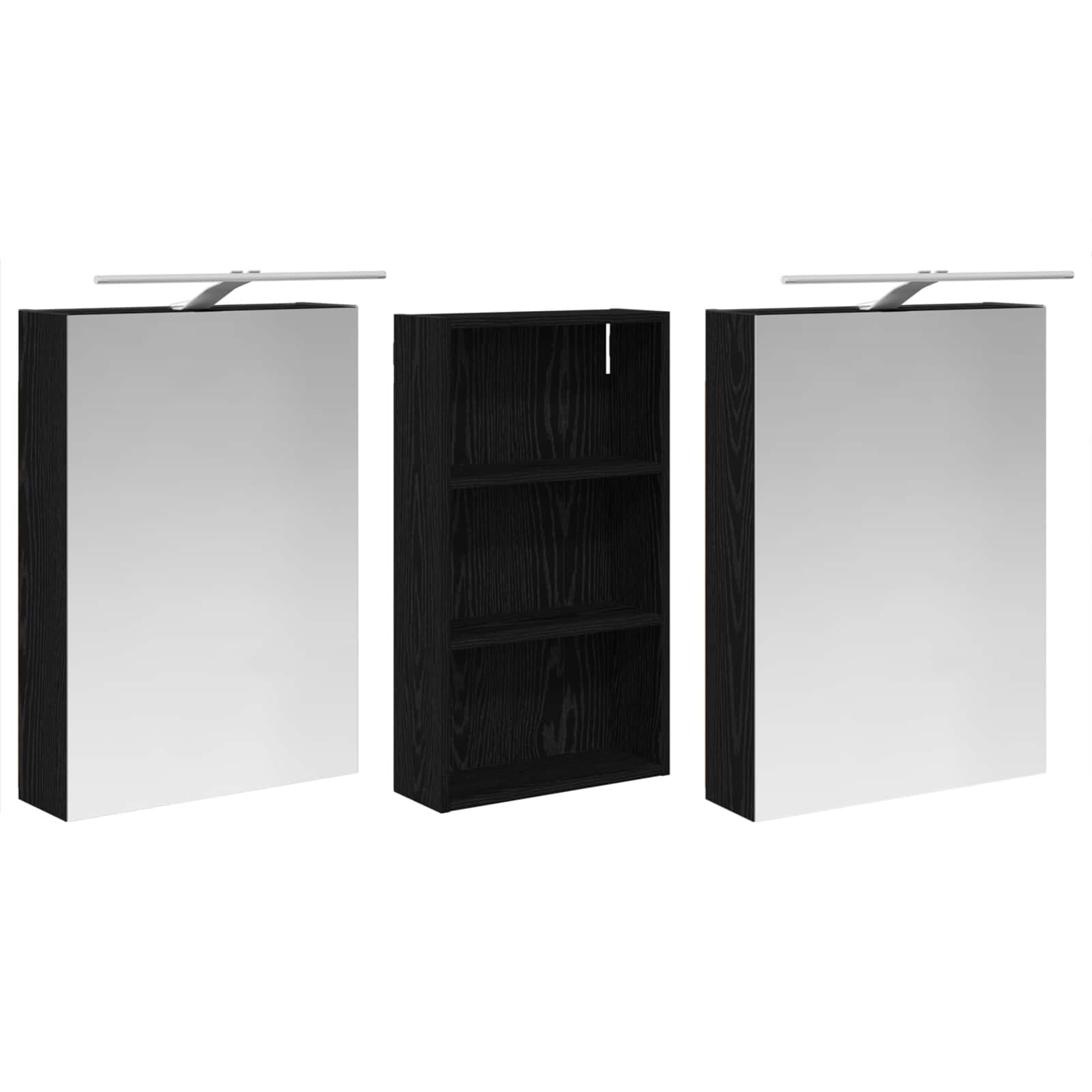 Zestaw mebli łazienkowych 3-częściowy 140 x 145 x 70 cm materiał drewnopochodny z LED i 2-drożnym lustrem