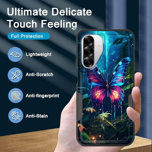 Vobber for Galaxy A26 5G Case,Heavy Duty Dual Layer Hybrid Hard PC Soft Rubber Shockproof Protective Rugged Bumper Case for Samsung Galaxy A26 5G 6.7 Inch 2025,Fantasy Butterfly - image 4
