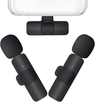 Wireless Microphone, Wireless Pin Microphone, Cordless Microphone - Professional with Auto Pairing - Smartphone Compatible, Indoor, Office, School, Travel - Applicable Scenes Indoor, Outdoor