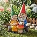 Smadeer Lustiges Gartenzwerg Paar beim Kaffeetrinken - Romantische Gnom Figur aus Resin - Wetterfeste Gartenstatuen für Außen, Balkon & Terrasse - Geschenk zum Jahrestag & Valentinstag