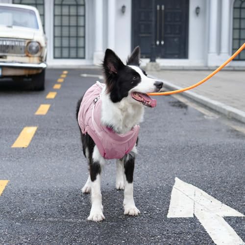 JoyDaog Dog Jacket with Harness,Fleece Lined Warm Puppy Coat for Winter,Soft Windproof Small Dog Vest,Light Pink XS by JoyDaog - Image 5