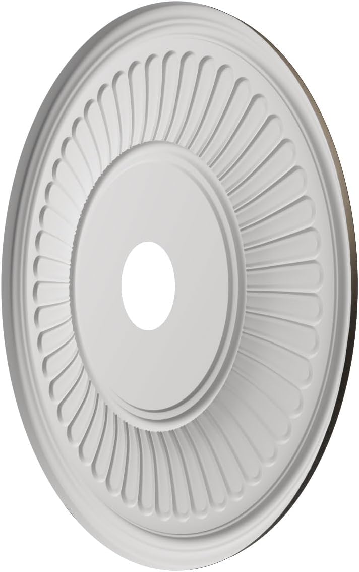22"OD x 3 1/2"ID x 1"P Berkshire Thermoformed PVC Ceiling Medallion (Fits Canopies up to 10 1/8"), Metallic Black Night