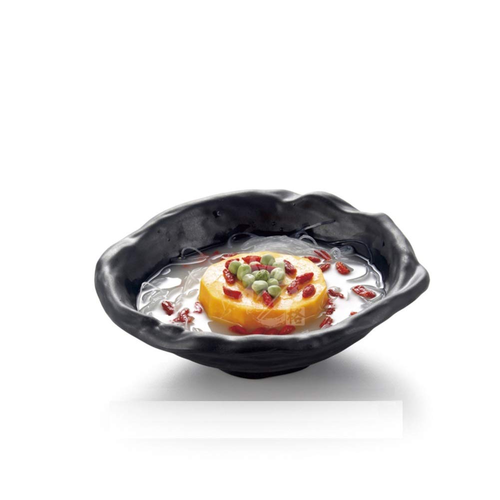 Générique Bol à Ramen Japonais Noir en mélamine, Bol à Soupe, Grand Bol de Service, saladier en Plastique, Bol de Service pour collations, fêtes, céréales, Nouilles