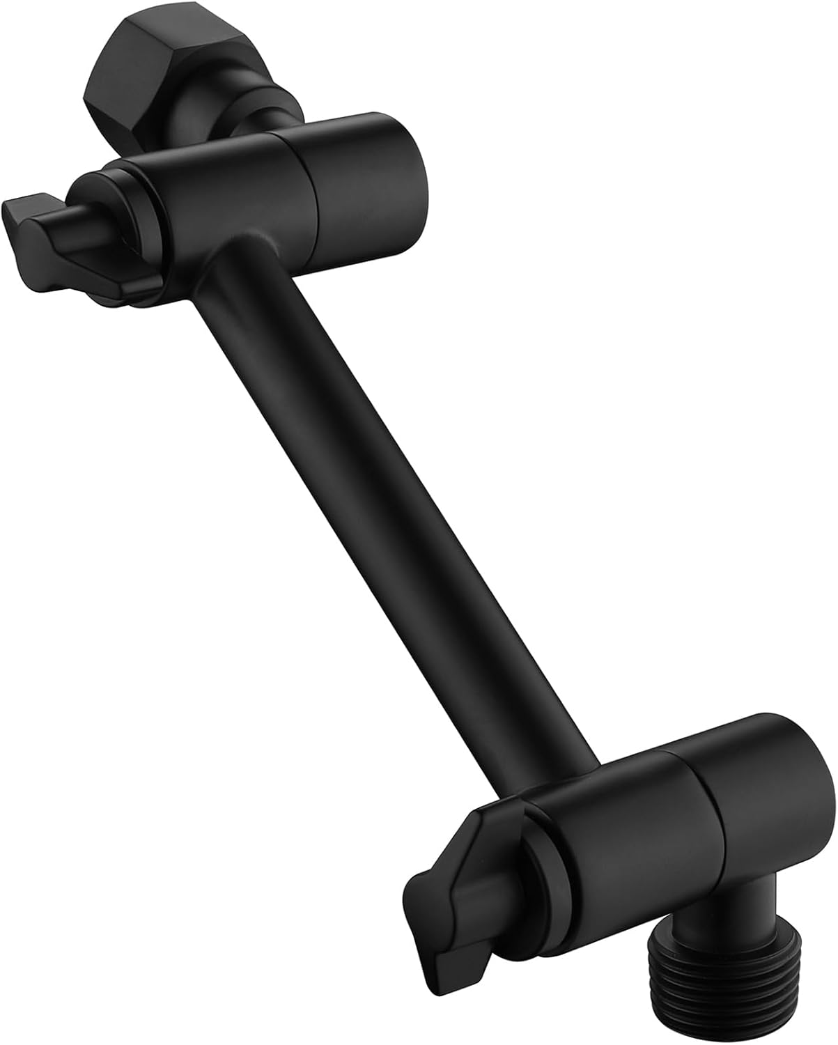 Senhozi Matte Black Shower Head Extension Arm, 4 Inch Brass Shower Head