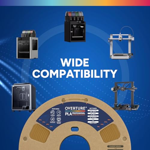 Image of OVERTURE 4KG Bundle PLA Plus (PLA+) Filament 1.75mm, Stronger & More Durable, Professional Toughness 3D Printer Filament 1kg (2.2lbs) 4 Pack (Black+White+Brown+Chocolate)