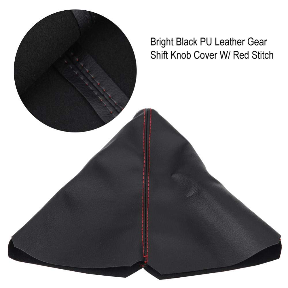 Housse De Protection Universelle Pour Levier De Vitesse Manuel, En Cuir PU, Noir Et Rouge Vif