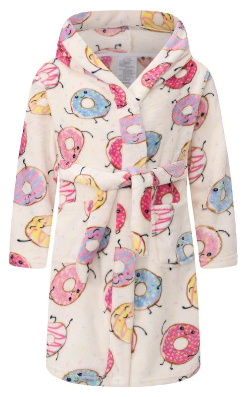 Image of Girls Soft Fleece Robes Plush Hooded Bathrobes Sleepwear for Kids 2-16 Years