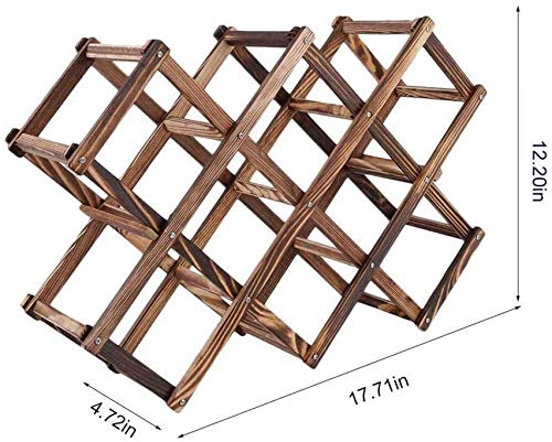 qiuqiu Soporte de Madera para 10 Botellas de Vino Plegable miniatura 3