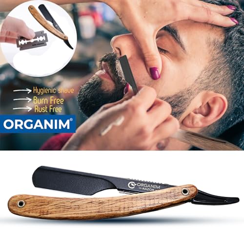 Image of Organim Care Products| Barber Shaving Razor Men|Wooden Handle | Beard Shaper Stainess Steel Slider Head Razor