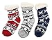 Kids Fluffy Thermal Sherpa Socks, 3 Pairs, Cute Christmas Slipper Winter Non Skid, Warm Ultra Soft Boys Girls