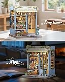 CUTEBEE Book Nook Kit-Zestaw Domku Dla Lalek do Samodzielnego Złożenia,Drewniana Podpórka do Książek 3D,Kreatywna Dekoracja na Półkę,Prezent(Anna's Blue Blossom)