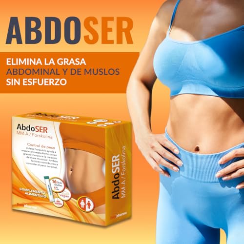 AbdoSER – 16 sticks voor het afvallen van buikvet en dijen, formule met MM-A en forskoline natuurlijke detox, glutenvrij, 1 stick per dag DENIPHARMA - Afbeelding 4