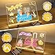 Joellfuner LED Notiztafel, Acryl Notiztafel LED mit 7 Farben Stift, Nachrichtentafel mit Led, Schreibtafel mit Verstellbarem StäNder, Transfer Aufkleber, Abwischbar, Geschenk für Kinder Freundin