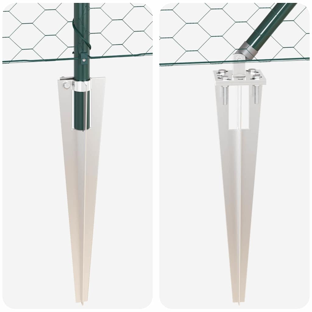 Recinzione da giardino verde, 100 × 0,8 m, in acciaio PVC, 50 mm, a maglie per cani, giardino, terrazza, balcone, stagno