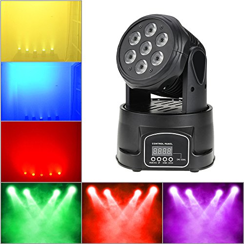 Docooler RGBW 4v1 LED Stadiums efekty/pohyblivé hlavní světlo, osvětlení mycího osvětlení, DMX512 9/14 kanál f¨¹r DJ klubu Disco Stadium party osvětlení, 7 LED 70 W