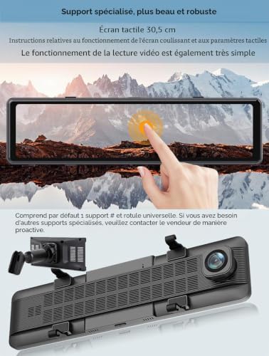 Caméra de voiture 4K panoramique à 360 degrés avant gauche et droite arrière 4K + 1080P + 1080P + 1080P + 1080P avec application WiFi, ADAS BSD 12" spécialement conçue pour rétroviseur – vue 9