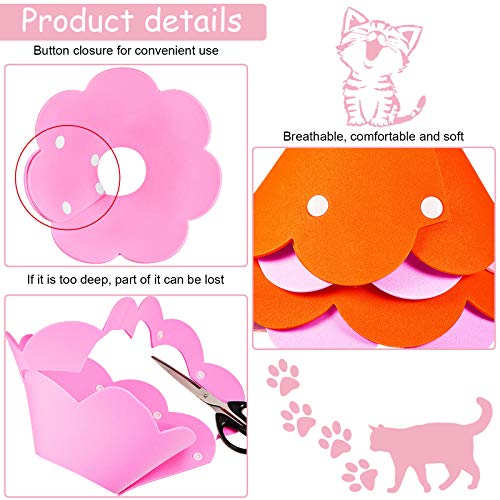 image for Weewooday 4 Pieces Cat Recovery Collar Cat Cones Flower Shape Pet Anti