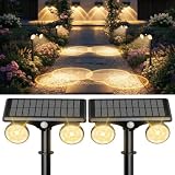 Solar Lights Outdoor Waterproof, Dual Heads Adjustable Solar Spot Lights Outdoor, 2-in-1 Motion...