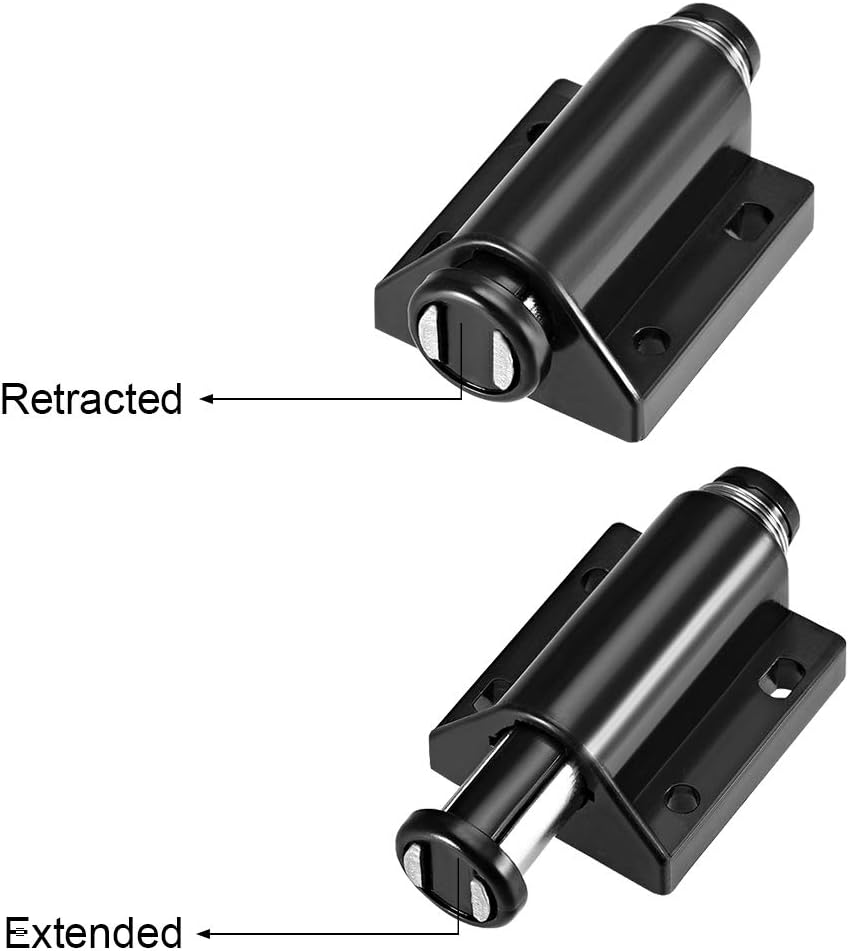 uxcell Touch Catch Magnetic Press Latch for Cabinet Door Cupboard Drawers Black 4pcs image 3